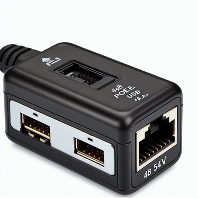 48V to 5V 2.4A PoE Splitter with USB and RJ45 Outputs IEEE 802.3af