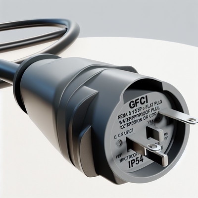 GFCI NEMA 5-15P to 5-15R Waterproof Extension Cord IP53