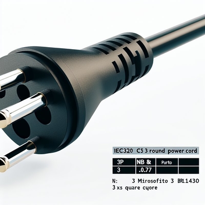 Brazil NBR14136 IEC320 C5 3-Pin Power Cord 3x0.75mm² 1.8M Black