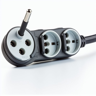 EU 3pin Male to 2 Female Sockets Extension Cord 1.8m