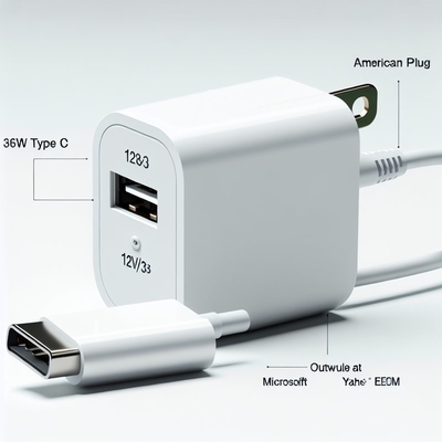12V 3A Type C Power Adapter 36W USB-C Charger with Global Input