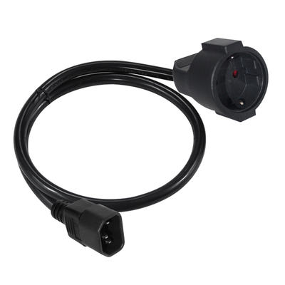 IEC C14 to Schuko Female Power Adapter Cable 10A 250V H05VV-F 3G