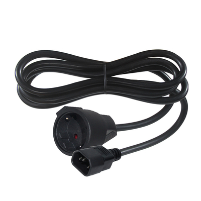 IEC C14 to Schuko Female Power Adapter Cable 10A 250V H05VV-F 3G