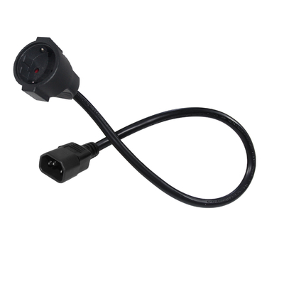IEC C14 to Schuko Female Power Adapter Cable 10A 250V H05VV-F 3G