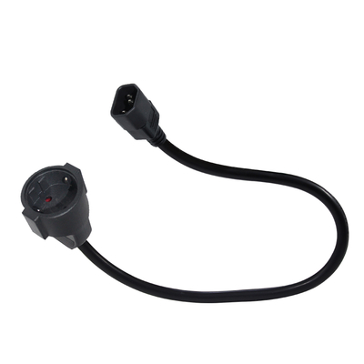 IEC C14 to Schuko Female Power Adapter Cable 10A 250V H05VV-F 3G
