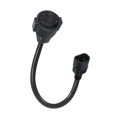 IEC C14 to Schuko Female Power Adapter Cable 10A 250V H05VV-F