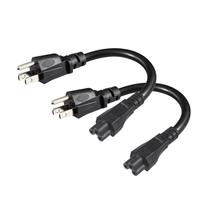 NEMA 5-15P to C5 Power Cord 110V for Laptop 125V US Standard