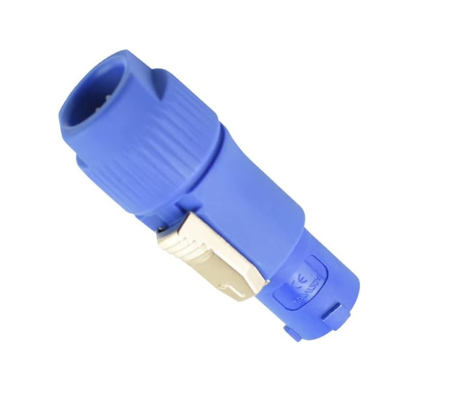 20A 250V Powercon Lockable Cable Connector Blue Inlet Grey Outlet