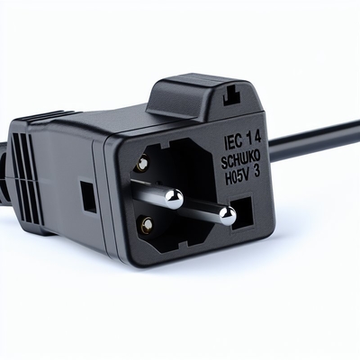 IEC C14 to Schuko Female Power Adapter Cable 10A 250V H05VV-F 3G