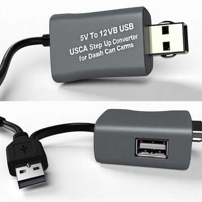 5V USB Step-Up Converter Power Adapter with Cigarette Lighter Socket for Vehicle Appliances