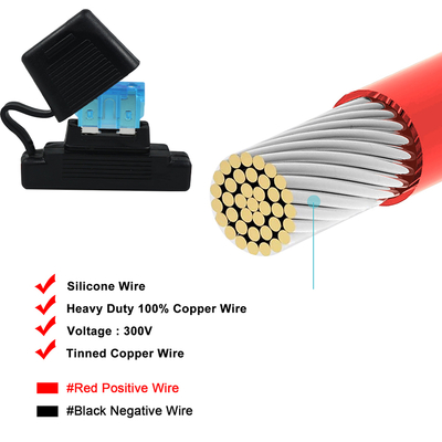 30A In-Line Fuse Holder with 10 AWG Wire for Automotive