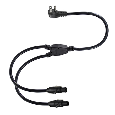 14AWG NEMA 5-15P to Dual PowerCON Y-Splitter Cable