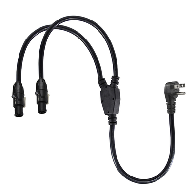 14AWG NEMA 5-15P to Dual PowerCON Y-Splitter Cable