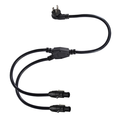 14AWG NEMA 5-15P to Dual PowerCON Y-Splitter Cable