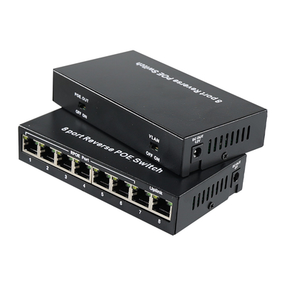 8-Port Reverse PoE Switch with 12V DC Output for IP Cameras