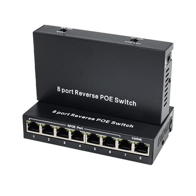 8-Port Reverse PoE Switch with 12V DC Output for IP Cameras
