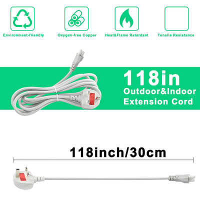 Gray UK to C5 Power Cord 1.5M 3-Prong Cloverleaf Cable 250V 2.5A