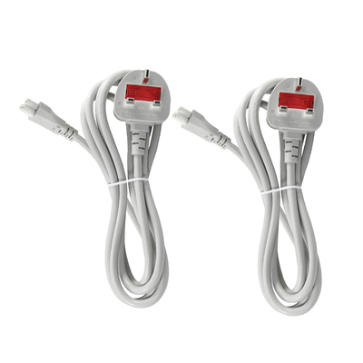 Gray UK to C5 Power Cord 1.5M 3-Prong Cloverleaf Cable 250V 2.5A