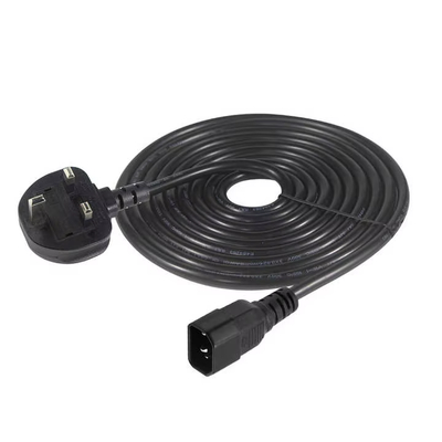 Locking UK Plug to IEC C14 Power Cord 1.8M 10A 250V