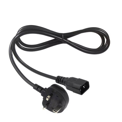 Locking UK Plug to IEC C14 Power Cord 1.8M 10A 250V