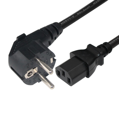 VDE 250V H05VV-F 3G1.0mm² Schuko to C13 Power Cord