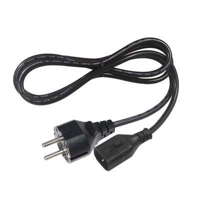 VDE H05VV-F 3G1.0mm² Schuko to C14 Power Cord for Servers