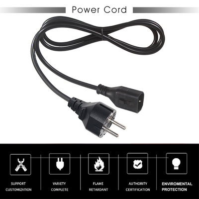 VDE H05VV-F 3G1.0mm² Schuko to C14 Power Cord for Servers