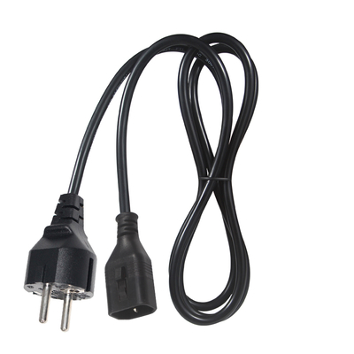 VDE H05VV-F 3G1.0mm² Schuko to C14 Power Cord for Servers