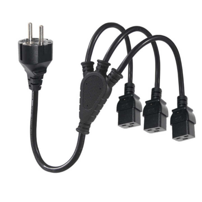 CEE 7/7 to Triple C19 Power Splitter Cable for Server Racks