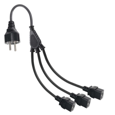 CEE 7/7 to Triple C19 Power Splitter Cable for Server Racks