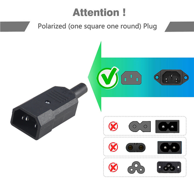 IEC C14 to C5 Power Adapter Black ABS Plug Converter