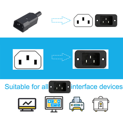 IEC C14 to C5 Power Adapter Black ABS Plug Converter