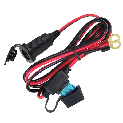 12V Car Female Socket with Fuse and Eyelet Terminal for Automotive DC Power Supply, Cigarette Lighter Accessories, LED Lights