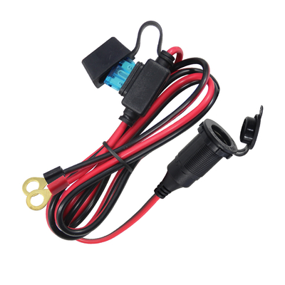 12V Car Female Socket with Fuse and Eyelet Terminal for Automotive DC Power Supply, Cigarette Lighter Accessories, LED Lights
