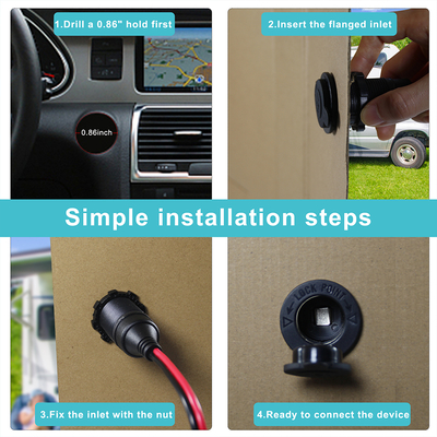 12V Car Female Socket with Fuse and Eyelet Terminal for Automotive DC Power Supply, Cigarette Lighter Accessories, LED Lights