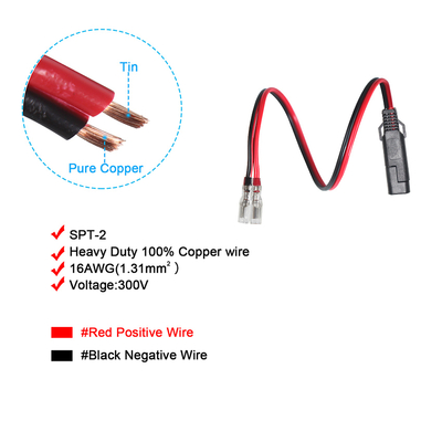 12V Auto LED Strip Lights GPS Dash Car Cigarette Lighter Plug Faston 850 Terminal PVC Power Connector Cable Fast Auto Supply