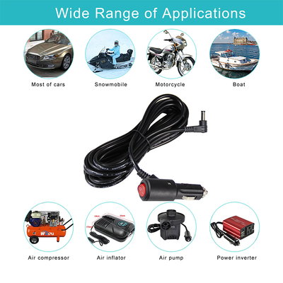 12V Car Power Outlet Extender Multi Socket Splitter Adapter DC Extension Cable for Cigarette Lighter GPS Dash Cam