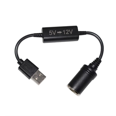 5V to 12V USB Adapter Step up Converter Cable with Cigarette Lighter Socket Booster Cord for Car DVR GPS Camera Router Fan LED