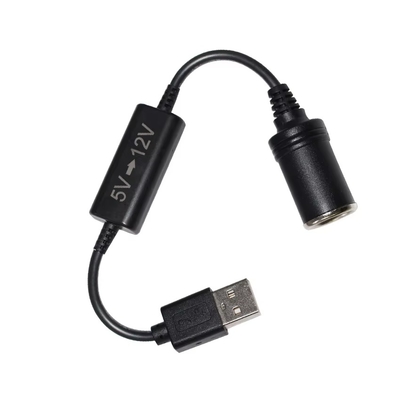 5V to 12V USB Adapter Step up Converter Cable with Cigarette Lighter Socket Booster Cord for Car DVR GPS Camera Router Fan LED