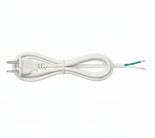 NEMA 1-15P Power Cord with Stripped Wire Ends, 2-Prong AC Extension Cable for Desk Lamp, Fan, Radio Manufacturers, Repair Shops