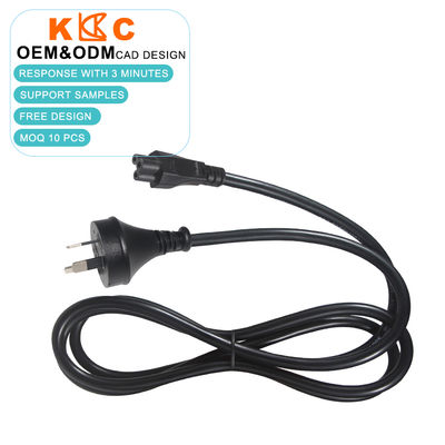 SAA Certified 3-Pin AU Plug to IEC C5 Electric Power Cord 10A/250V AC Power Cable 1.8m Black