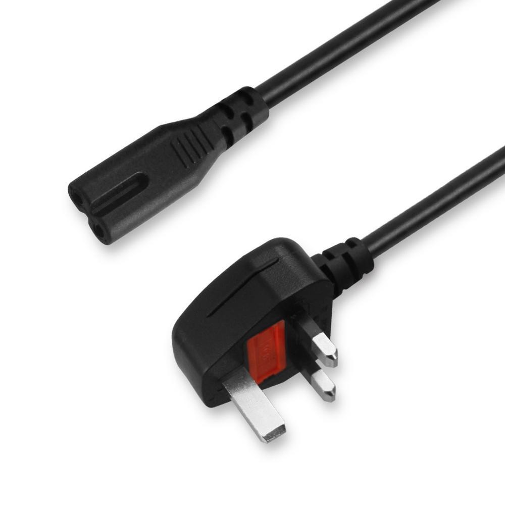 UK Plug to IEC C7 Power Cord 1.5m Pure Copper Black