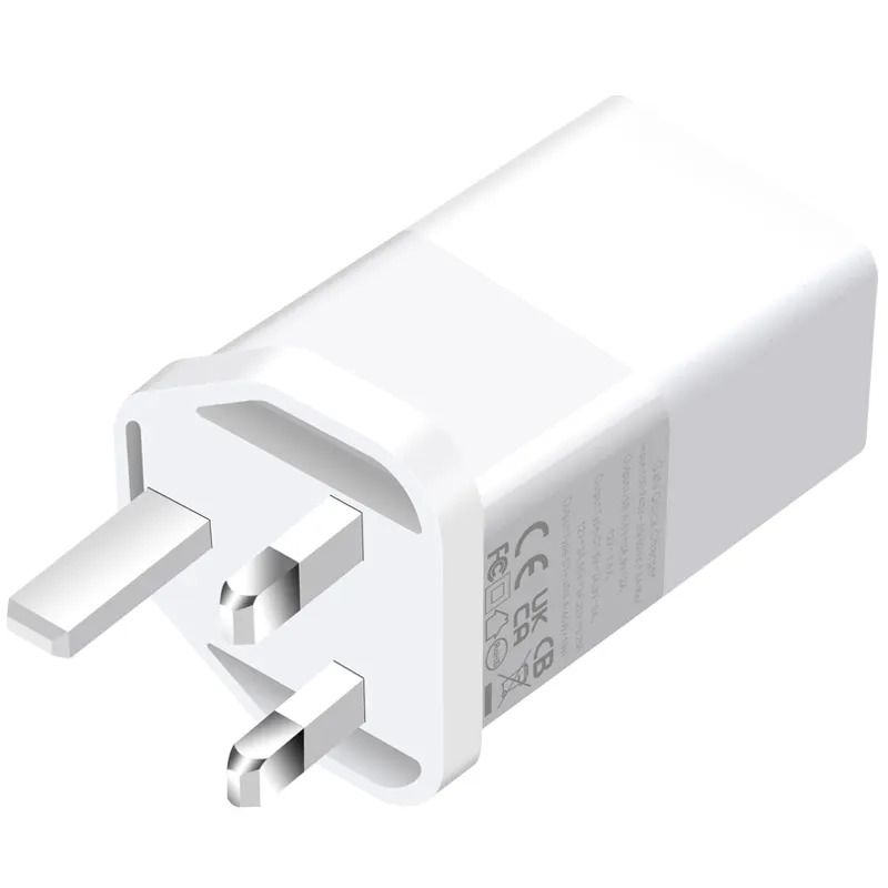 UK 2-Pin Wall Charger with USB-C and USB-A Ports, 65W Dual Port High ...