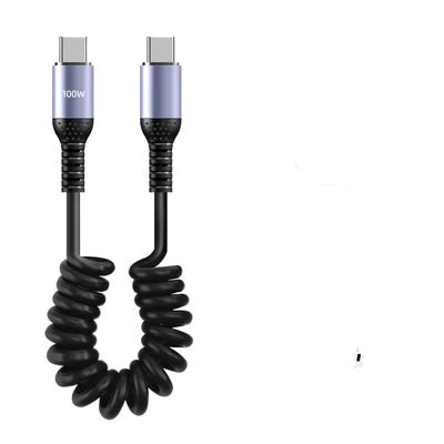 0.3M Black Color 100W Type-C Cable Fast 6A Charging USB-C for Phone Data Transfer